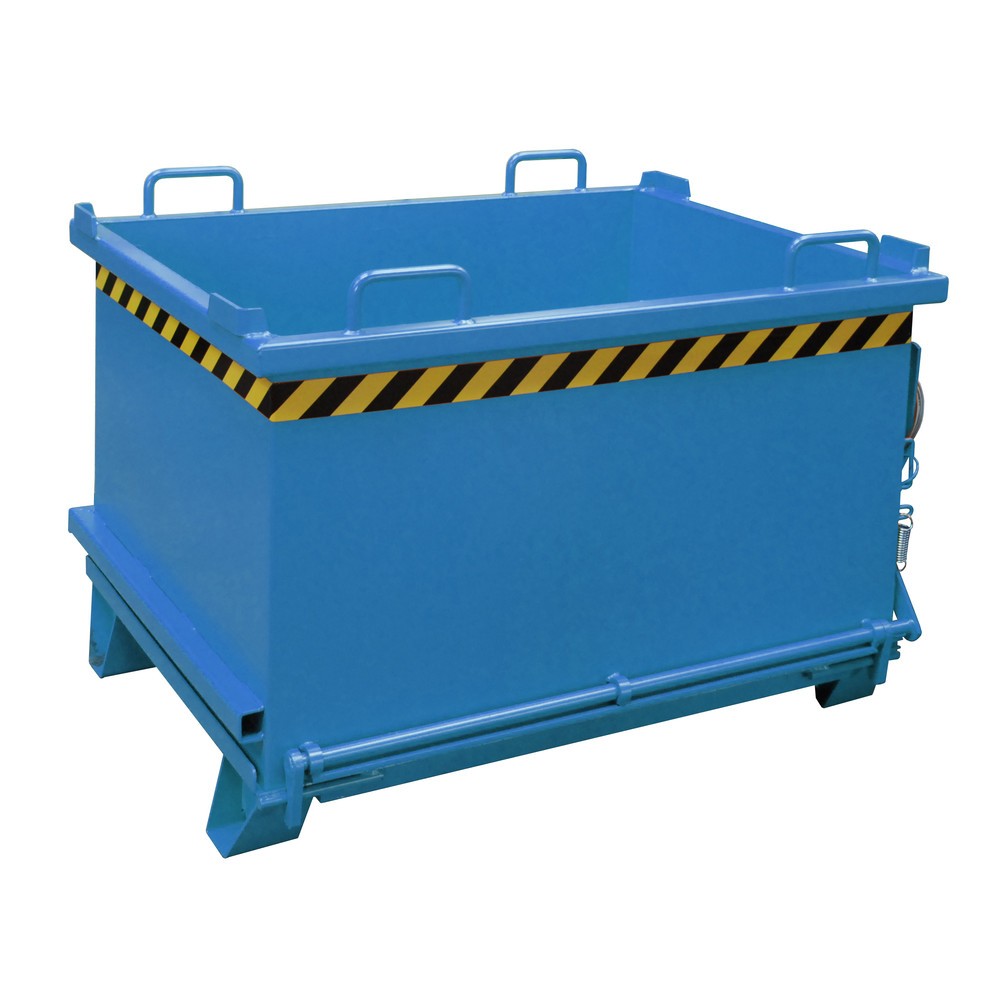 Produktabbildung: Bauer® Klappbodenbehälter, verstärkte Bodenklappe, lackiert, Volumen 0,75 m³, RAL 5012 lichtblau