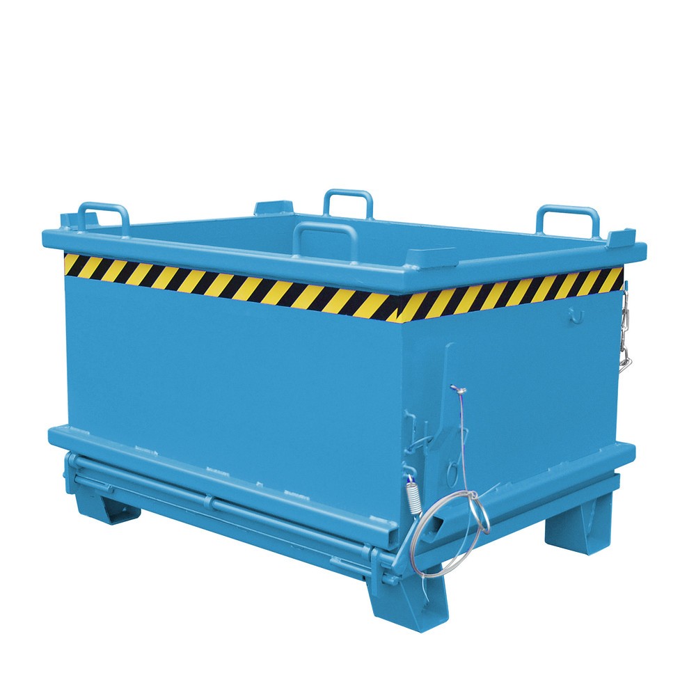 Produktabbildung: Bauer® Klappbodenbehälter, verstärkte Bodenklappe, lackiert, Volumen 0,5 m³, RAL 5012 lichtblau