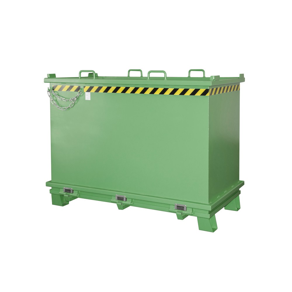 Produktabbildung: Bauer® Klappbodenbehälter, verstärkte Bodenklappe, lackiert, Volumen 2 m³, RAL 6011 resedagrün