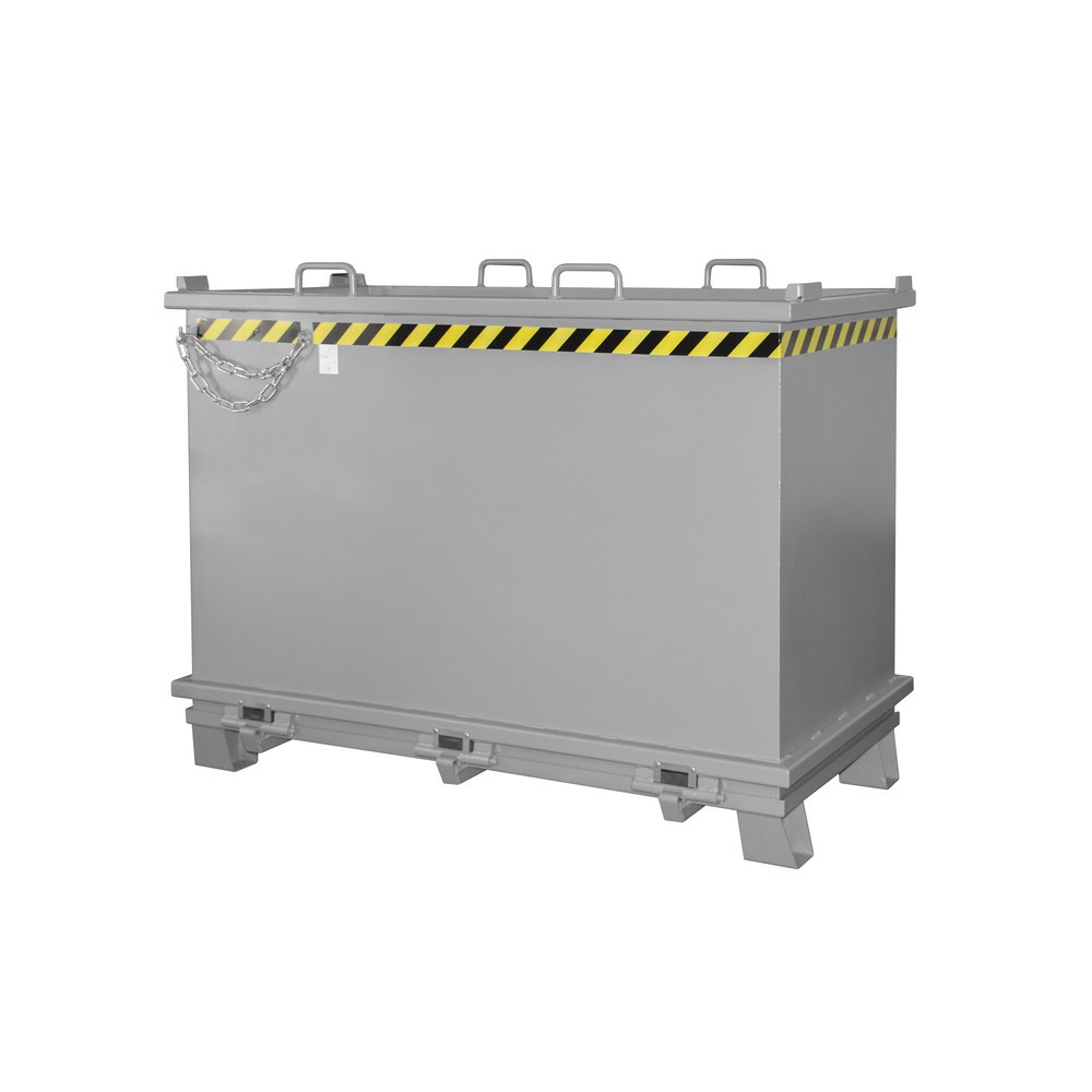 Produktabbildung Nr. 1: Bauer® Klappbodenbehälter, verstärkte Bodenklappe, lackiert, Volumen 2 m³, RAL 7005 mausgrau