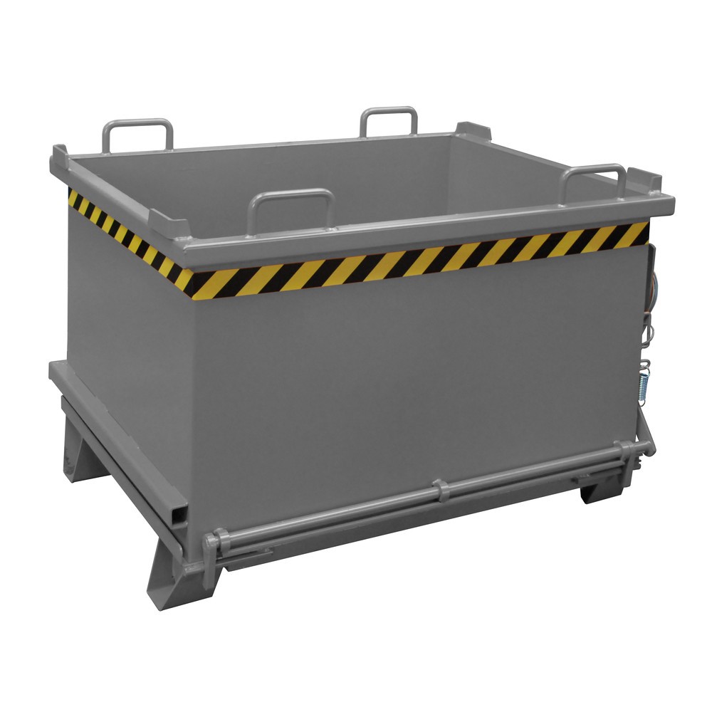 Produktabbildung: Bauer® Klappbodenbehälter, verstärkte Bodenklappe, lackiert, Volumen 0,75 m³, RAL 7005 mausgrau