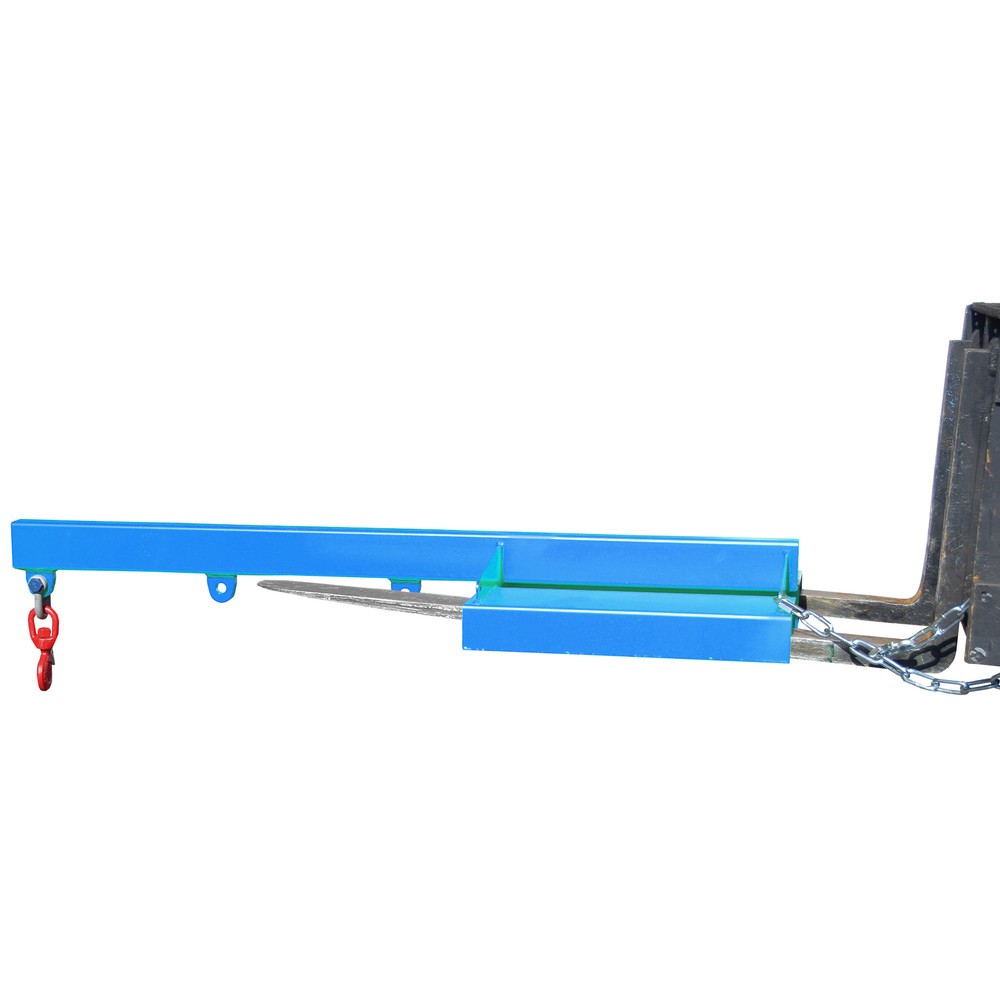 Produktabbildung: Bauer® Lastarm Modell 1, starre Ausführung, 3 Hakenpositionen, Grundlänge 1.600 mm, TK 1.000 kg, lichtblau