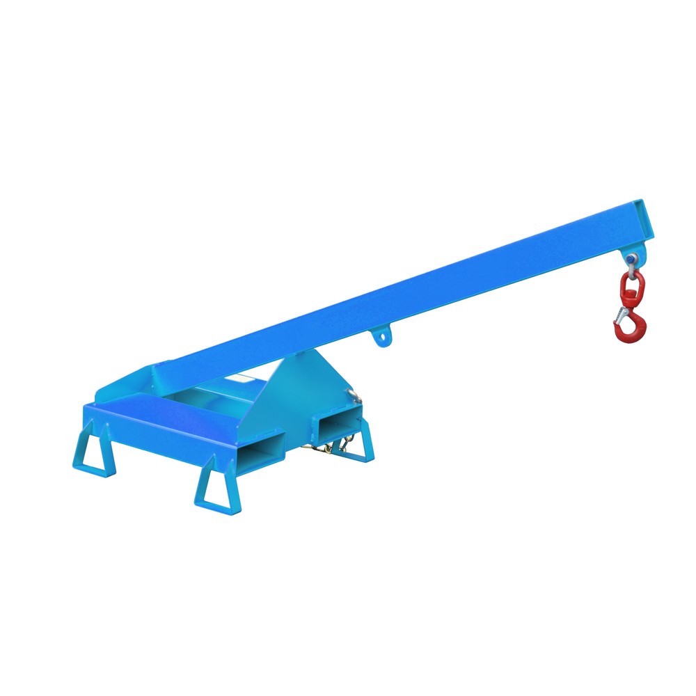Produktabbildung: Bauer® Lastarm Modell 2, starre Ausführung, 2 Hakenpositionen, Grundlänge 1.600 mm, TK 1.000 kg, lichtblau