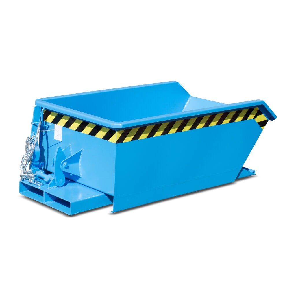 Produktabbildung Nr. 6: Bauer® Mini-Kippbehälter, extrem niedrige Bauhöhe, lackiert, Volumen 0,23 m³, RAL 5012 lichtblau