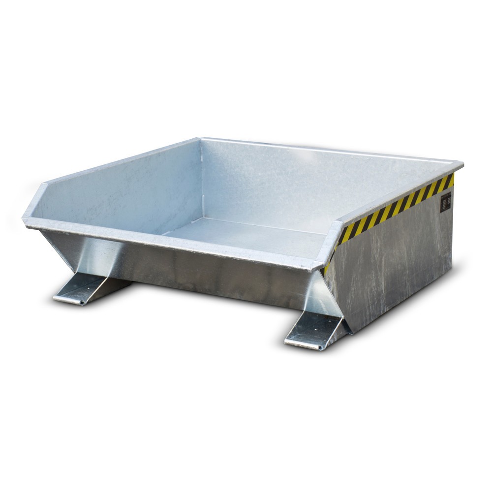 Produktabbildung: Bauer® Mini-Kippbehälter, extrem niedrige Bauhöhe, verzinkt, Volumen 0,46 m³