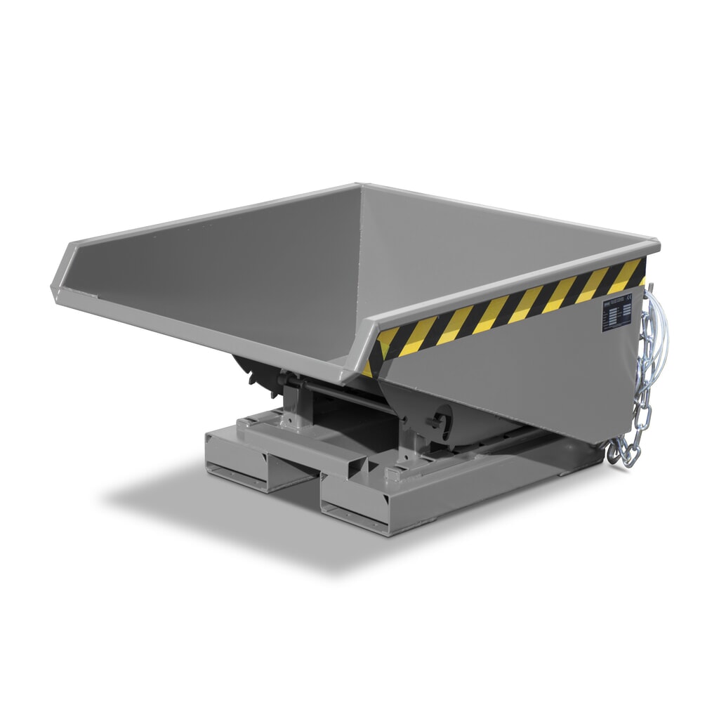 Produktabbildung Nr. 5: Bauer® Mini-Kippbehälter mit Abrollmechanik, niedrige Bauhöhe, lackiert, Volumen 0,275 m³, RAL 2000 gelborange