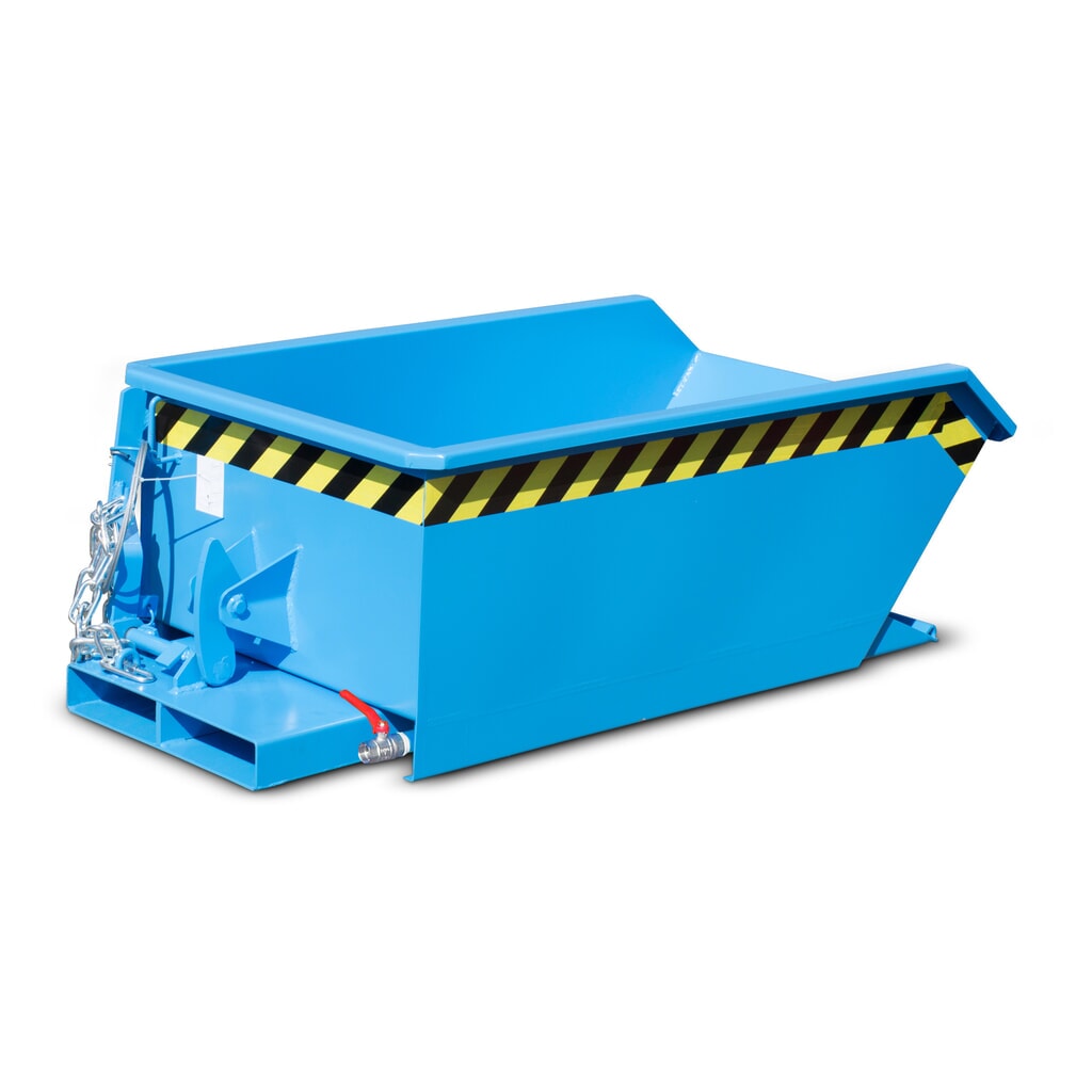 Bauer® Mini-Spänebehälter, extrem niedrige Bauhöhe, lackiert, Volumen 0,23 m³, RAL 5012 lichtblau Produktabbildung Nr. 6: Bauer® Mini-Spänebehälter, extrem niedrige Bauhöhe, lackiert, Volumen 0,23 m³, RAL 5012 lichtblau