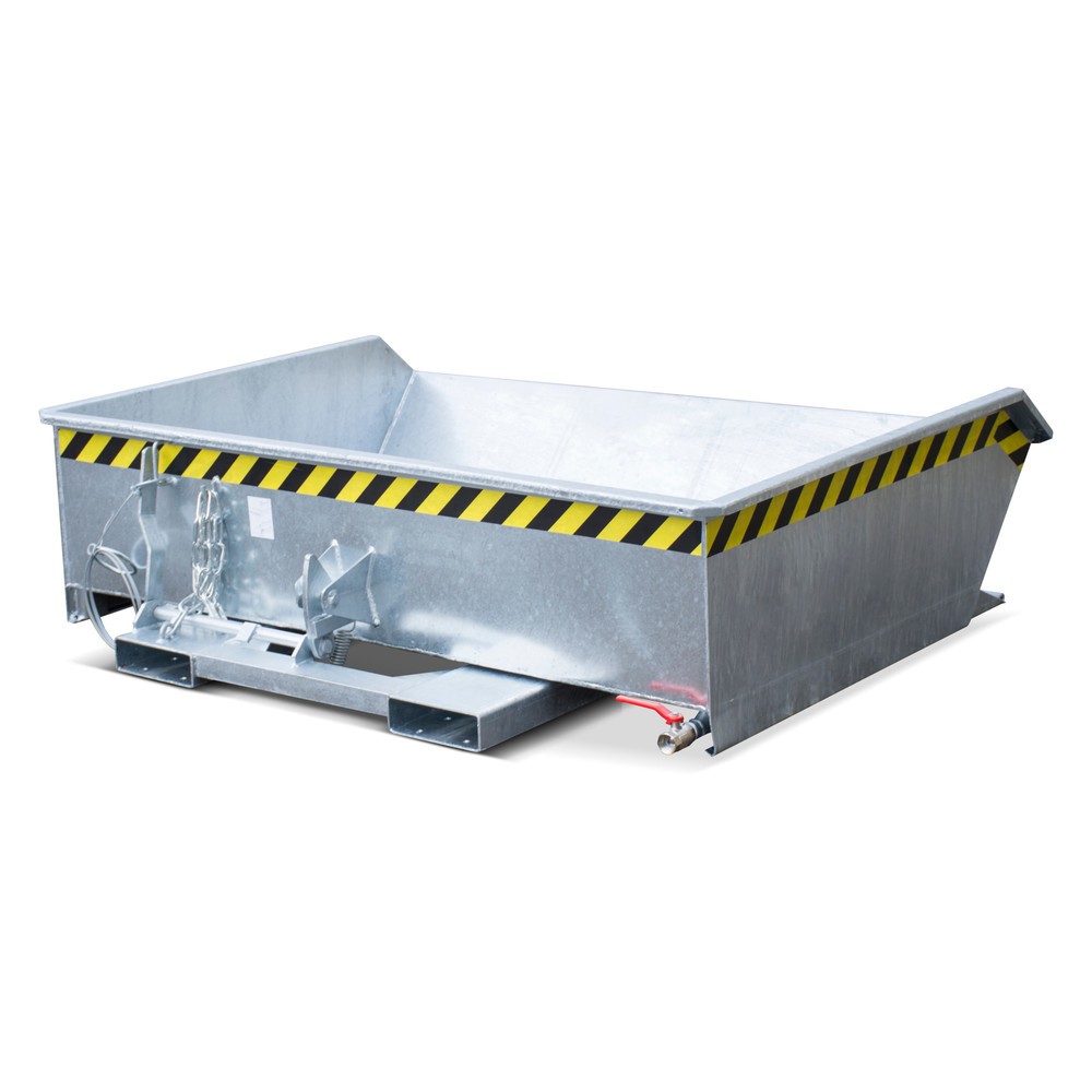Produktabbildung: Bauer® Mini-Spänebehälter, extrem niedrige Bauhöhe, verzinkt, Volumen 0,61 m³
