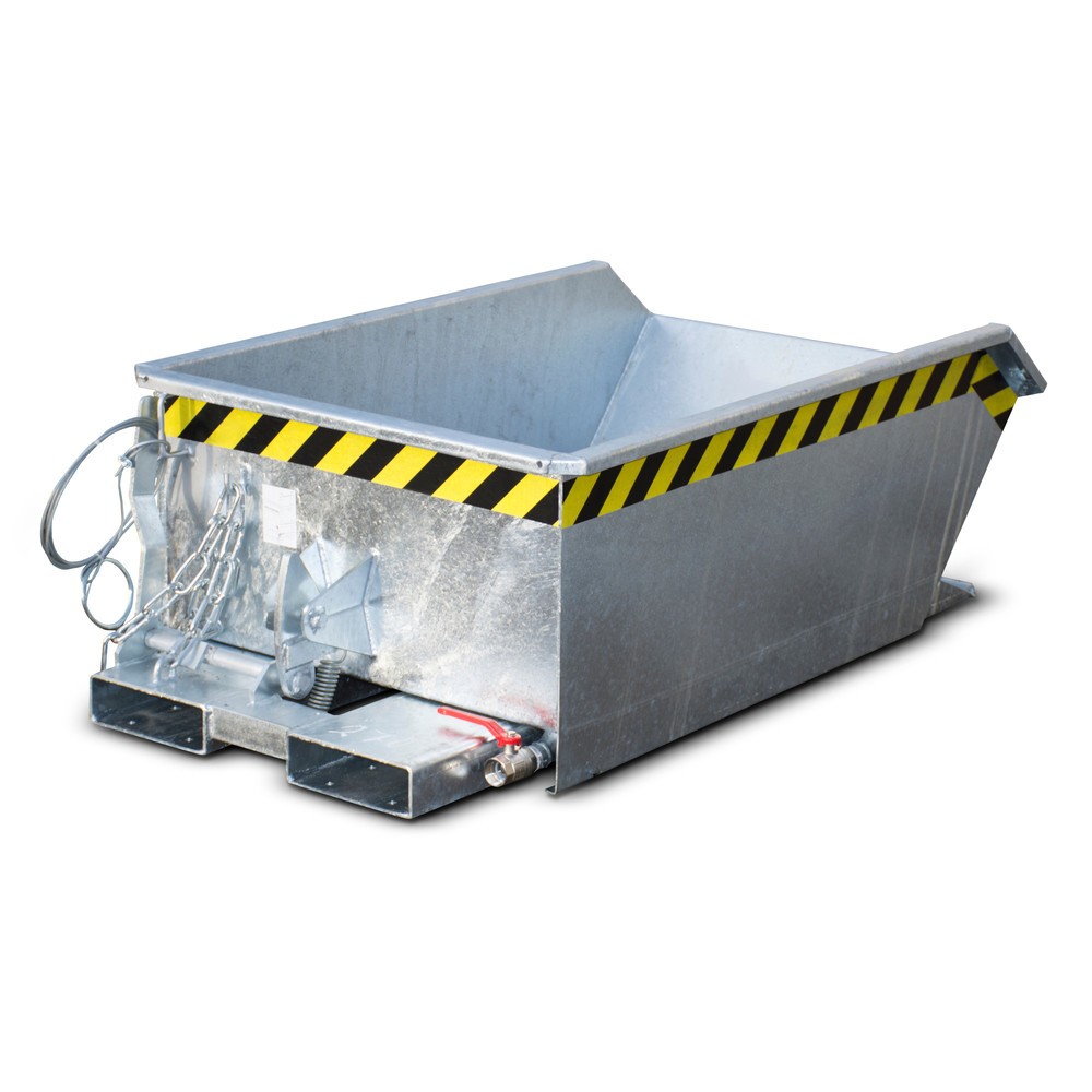 Produktabbildung: Bauer® Mini-Spänebehälter, extrem niedrige Bauhöhe, verzinkt, Volumen 0,27 m³