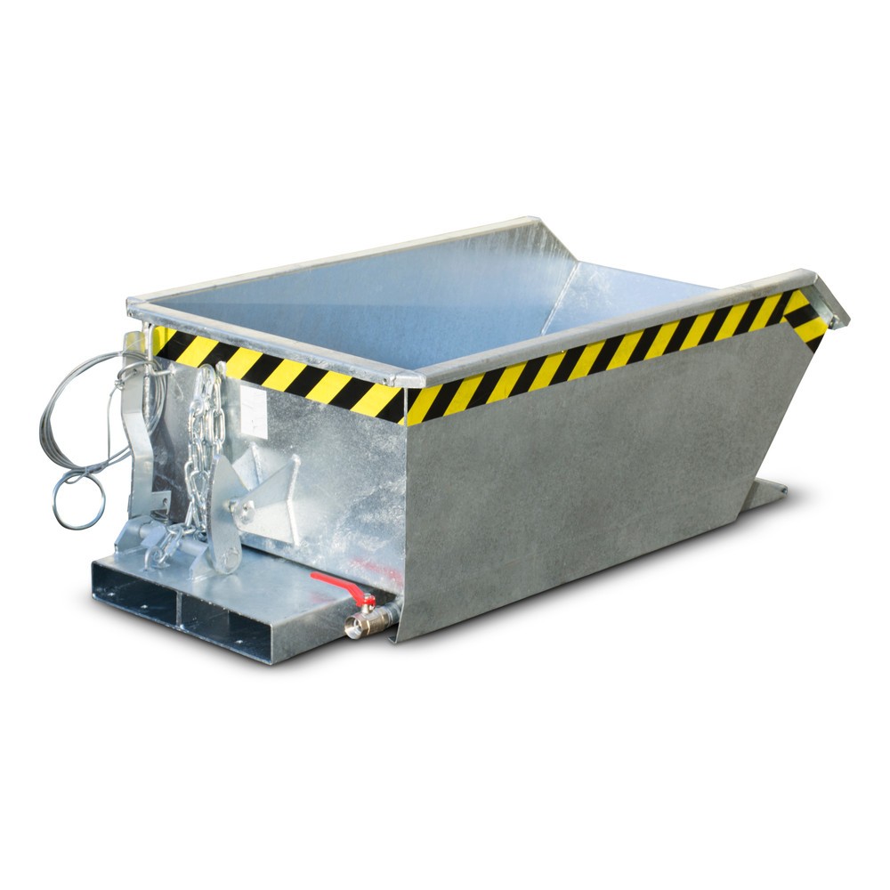 Produktabbildung: Bauer® Mini-Spänebehälter, extrem niedrige Bauhöhe, verzinkt, Volumen 0,23 m³