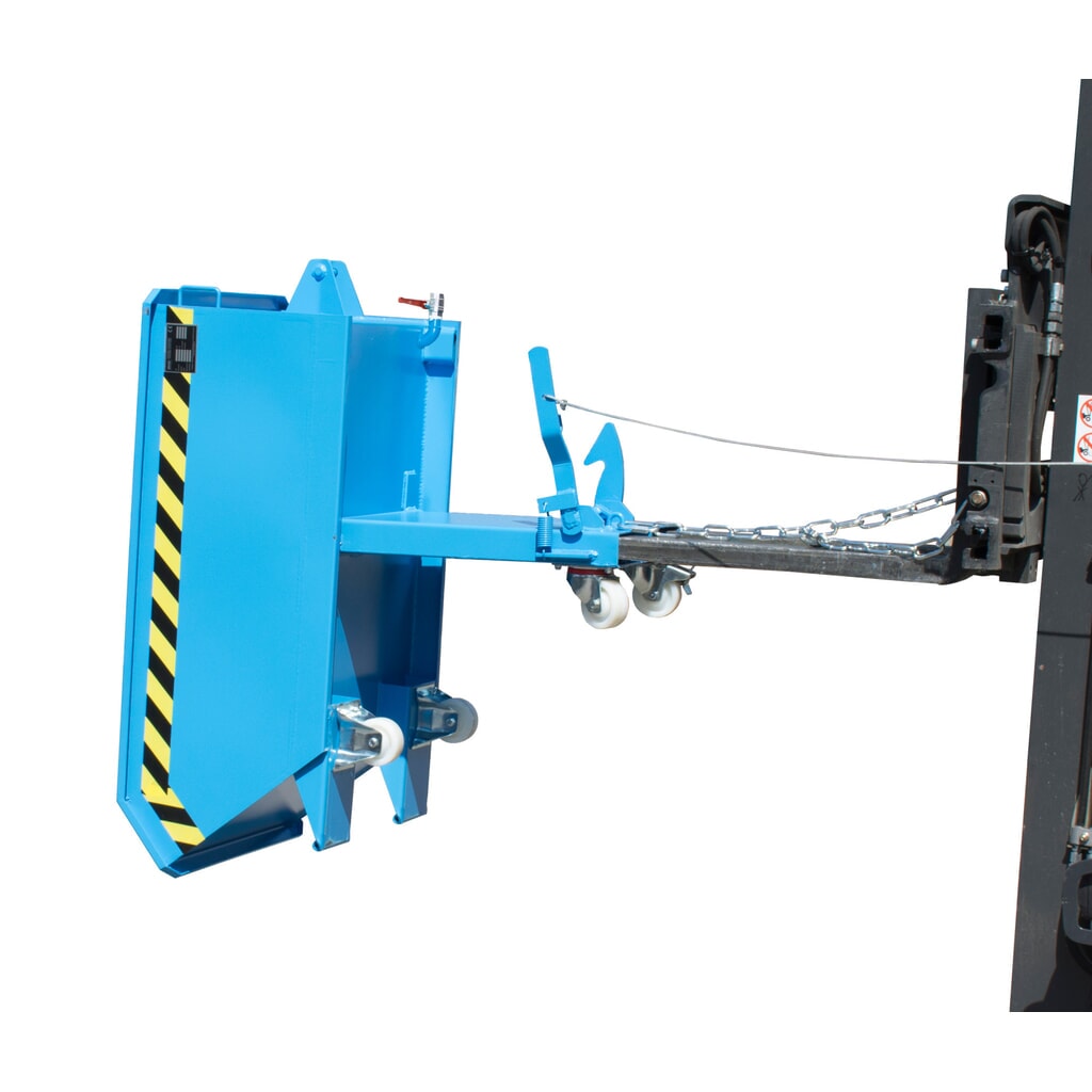Bauer® Mini-Spänebehälter, extrem niedrige Bauhöhe, lackiert, Volumen 0,23 m³, RAL 5012 lichtblau Produktabbildung Nr. 1: Bauer® Mini-Spänebehälter, extrem niedrige Bauhöhe, lackiert, Volumen 0,23 m³, RAL 5012 lichtblau