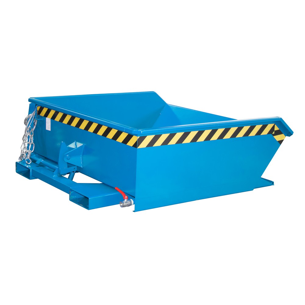 Produktabbildung: Bauer® Mini-Spänebehälter, extrem niedrige Bauhöhe, lackiert, Volumen 0,46 m³, RAL 5012 lichtblau