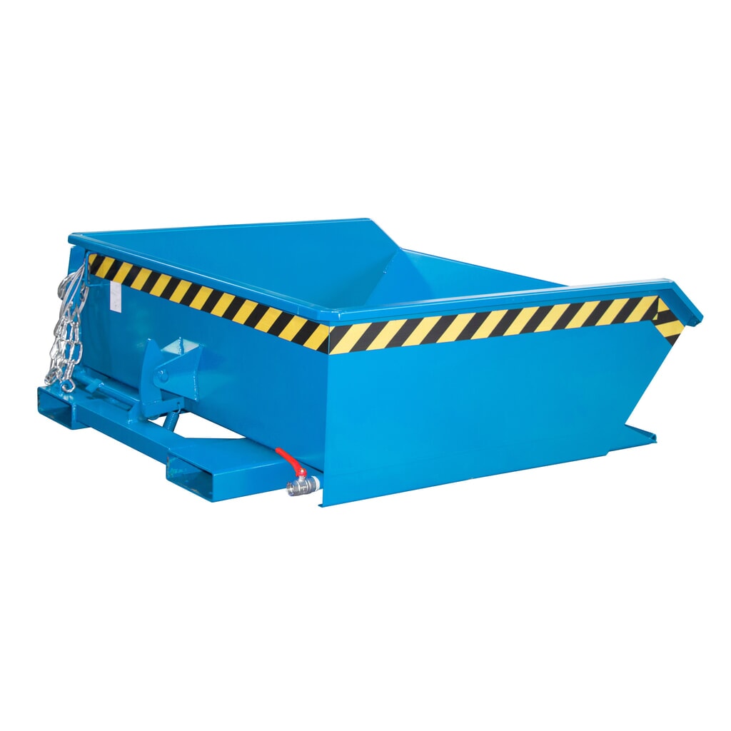 Bauer® Mini-Spänebehälter, extrem niedrige Bauhöhe, lackiert, Volumen 0,46 m³, RAL 5012 lichtblau Produktabbildung: Bauer® Mini-Spänebehälter, extrem niedrige Bauhöhe, lackiert, Volumen 0,46 m³, RAL 5012 lichtblau