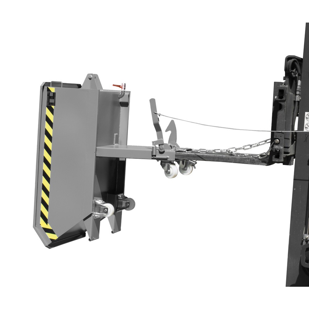 Produktabbildung: Bauer® Mini-Spänebehälter, extrem niedrige Bauhöhe, lackiert, Volumen 0,23 m³, RAL 7005 mausgrau