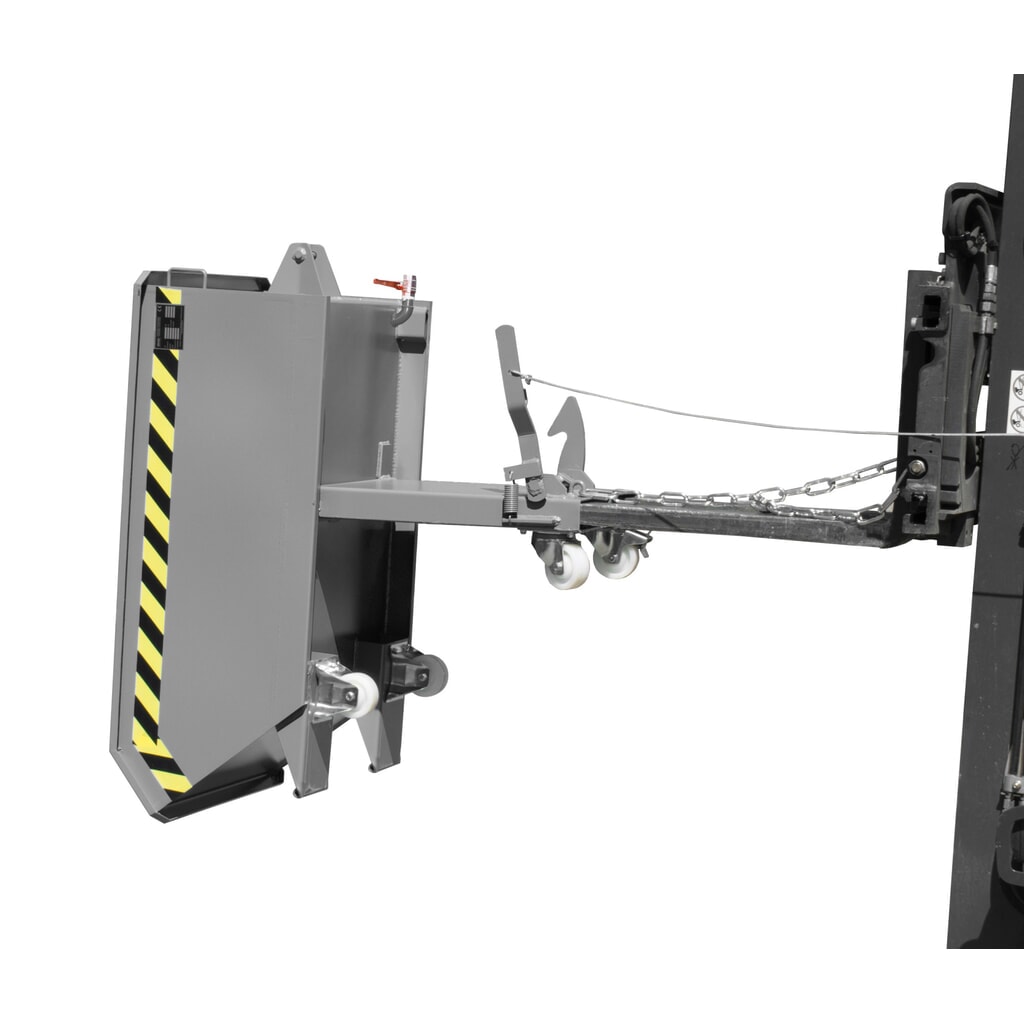 Produktabbildung: Bauer® Mini-Spänebehälter, extrem niedrige Bauhöhe, lackiert, Volumen 0,23 m³, RAL 7005 mausgrau