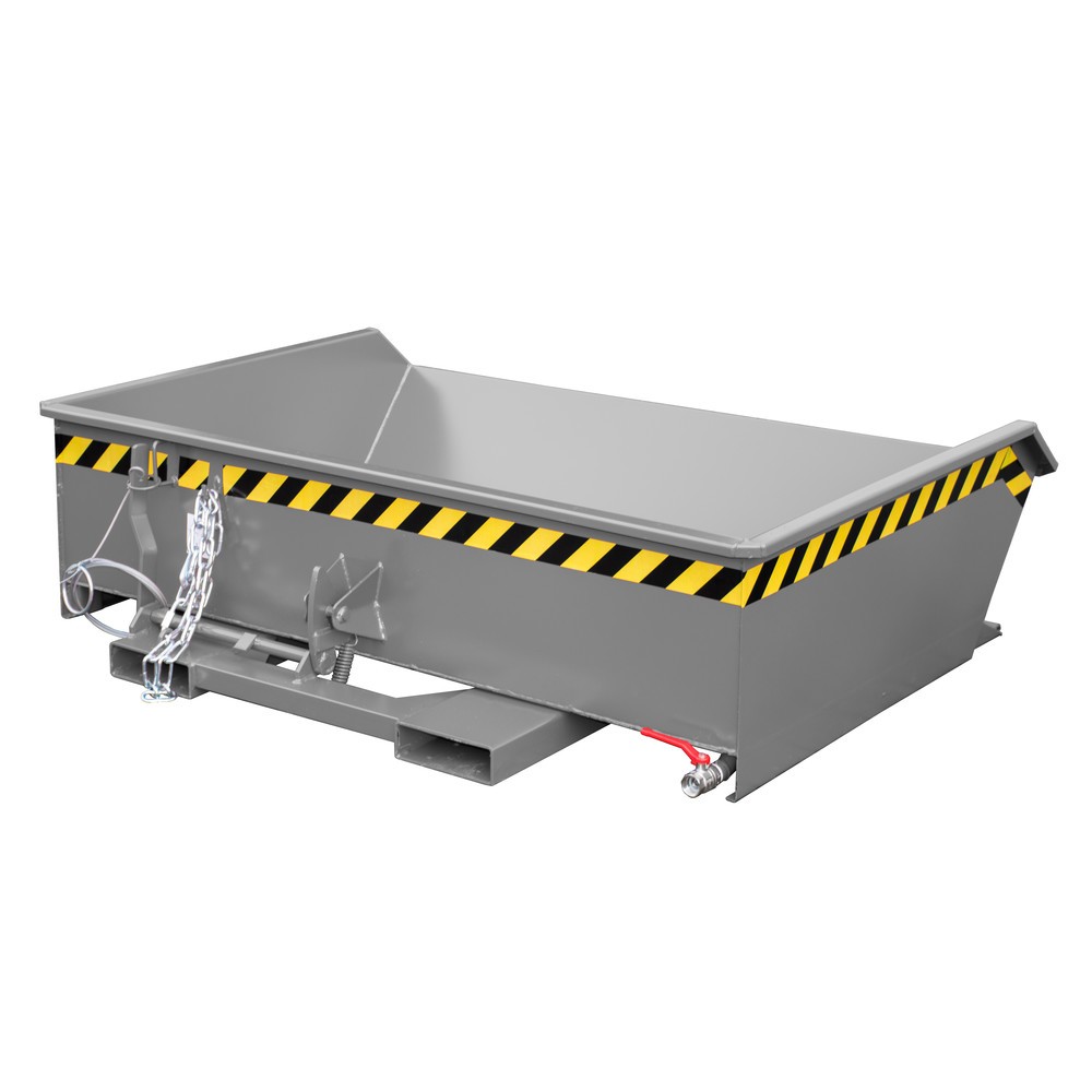 Produktabbildung: Bauer® Mini-Spänebehälter, extrem niedrige Bauhöhe, lackiert, Volumen 0,61 m³, RAL 7005 mausgrau