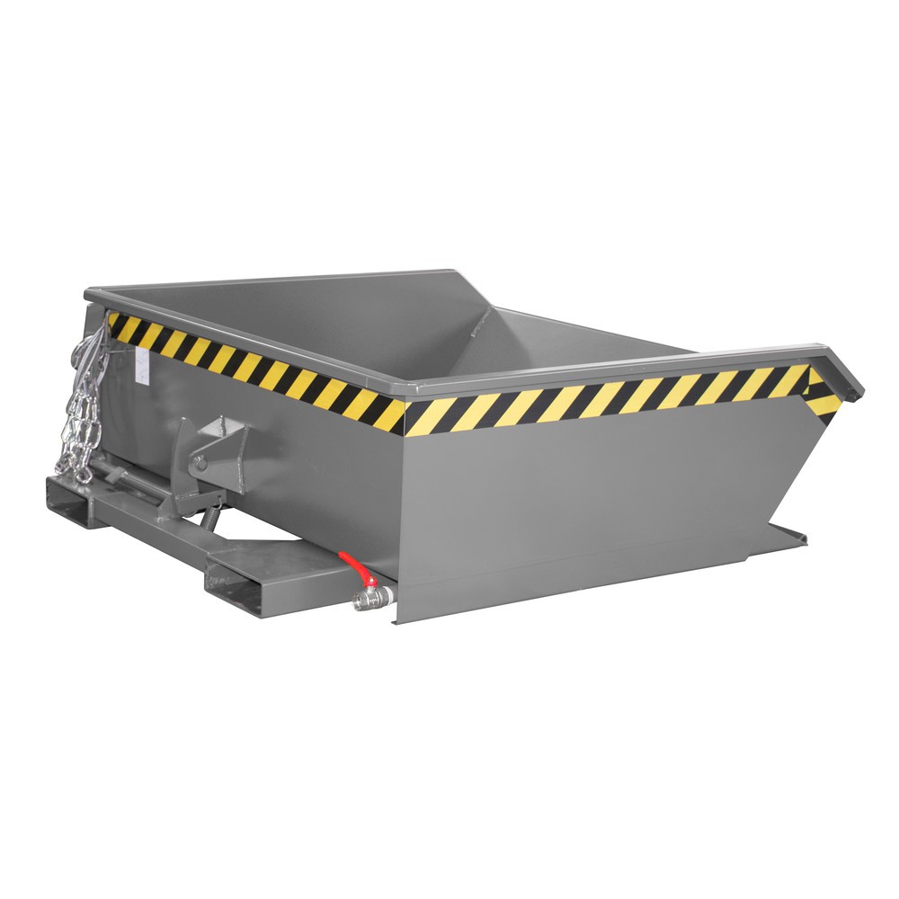 Produktabbildung: Bauer® Mini-Spänebehälter, extrem niedrige Bauhöhe, lackiert, Volumen 0,46 m³, RAL 7005 mausgrau