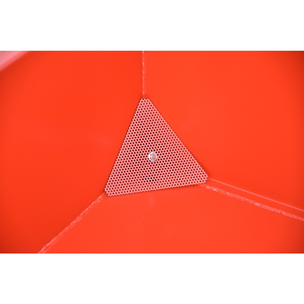 Produktabbildung: Bauer® Mini-Spänebehälter, extrem niedrige Bauhöhe, lackiert, Volumen 0,27 m³, RAL 3000 feuerrot