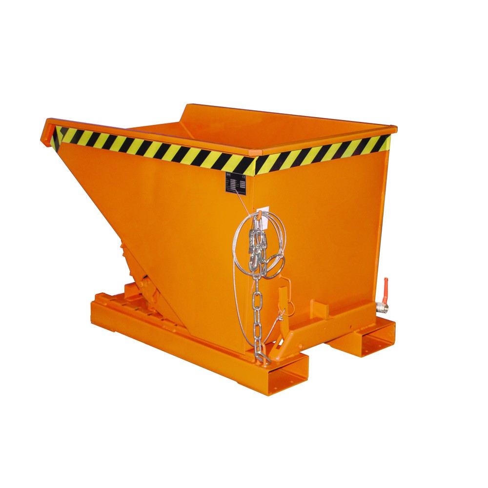 Produktabbildung Nr. 1: Bauer® Mini-Spänebehälter mit Abrollmechanik, niedrige Bauhöhe, lackiert, Volumen 0,3 m³, RAL 2000 gelborange