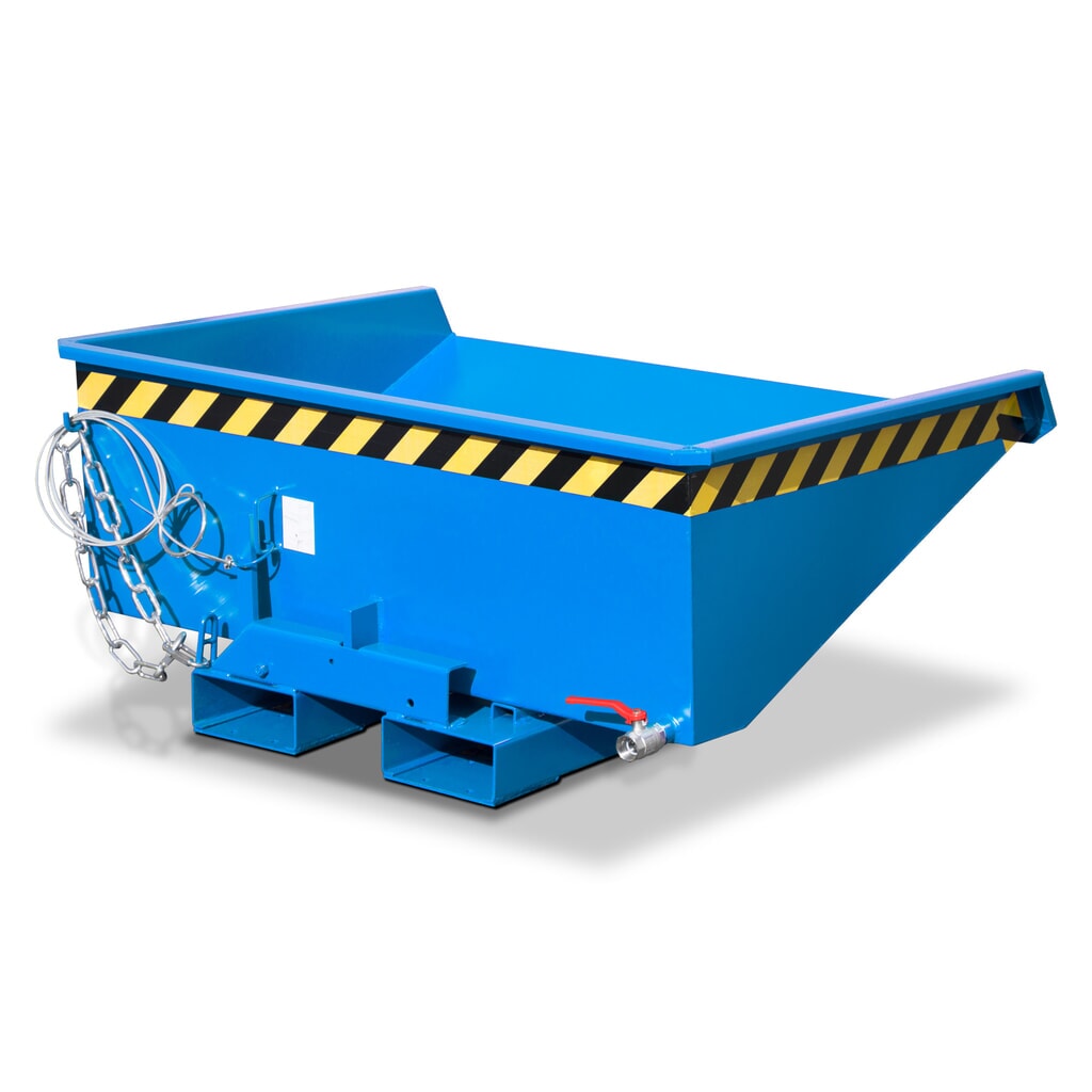 Bauer® Mini-Spänebehälter mit Abrollmechanik, niedrige Bauhöhe, lackiert, Volumen 0,15 m³, RAL 5012 lichtblau Produktabbildung Nr. 6: Bauer® Mini-Spänebehälter mit Abrollmechanik, niedrige Bauhöhe, lackiert, Volumen 0,15 m³, RAL 5012 lichtblau