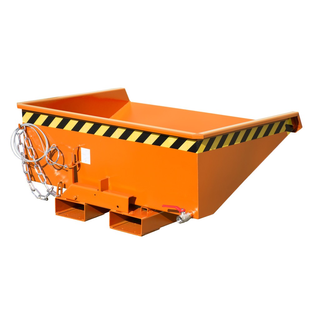 Produktabbildung: Bauer® Mini-Spänebehälter mit Abrollmechanik, niedrige Bauhöhe, lackiert, Volumen 0,275 m³, RAL 2000 gelborange