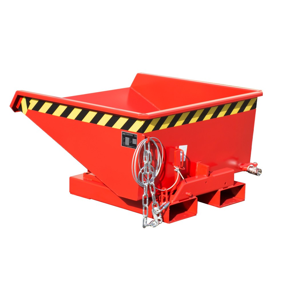 Produktabbildung: Bauer® Mini-Spänebehälter mit Abrollmechanik, niedrige Bauhöhe, lackiert, Volumen 0,225 m³, RAL 3000 feuerrot