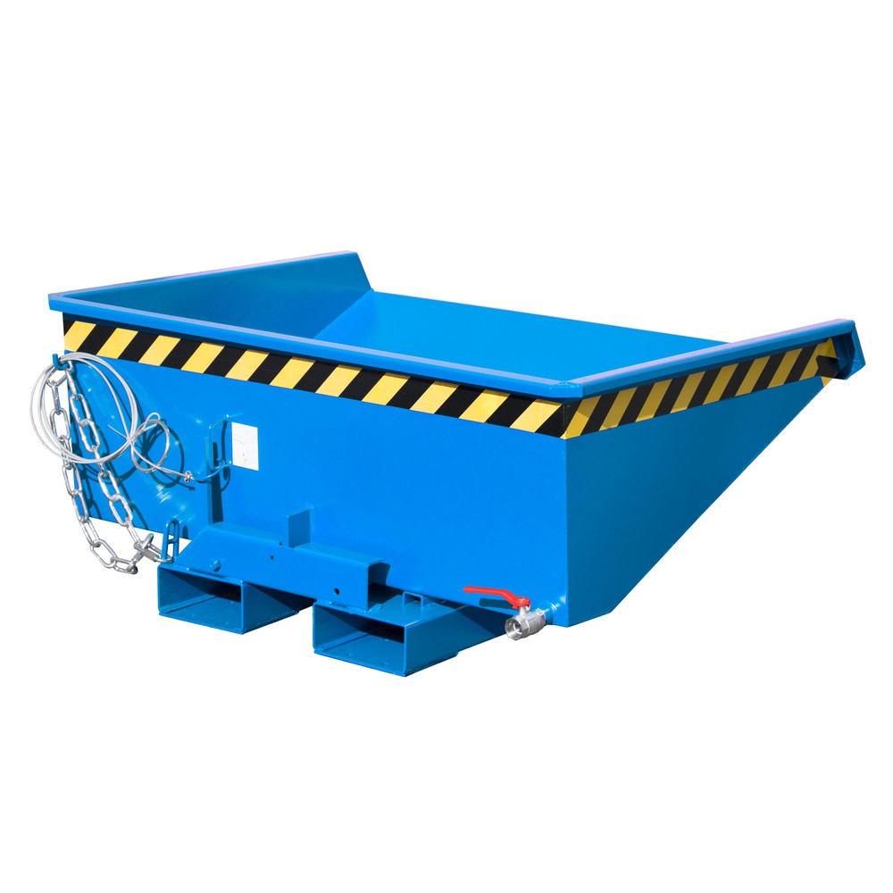Produktabbildung: Bauer® Mini-Spänebehälter mit Abrollmechanik, niedrige Bauhöhe, lackiert, Volumen 0,275 m³, RAL 5012 lichtblau