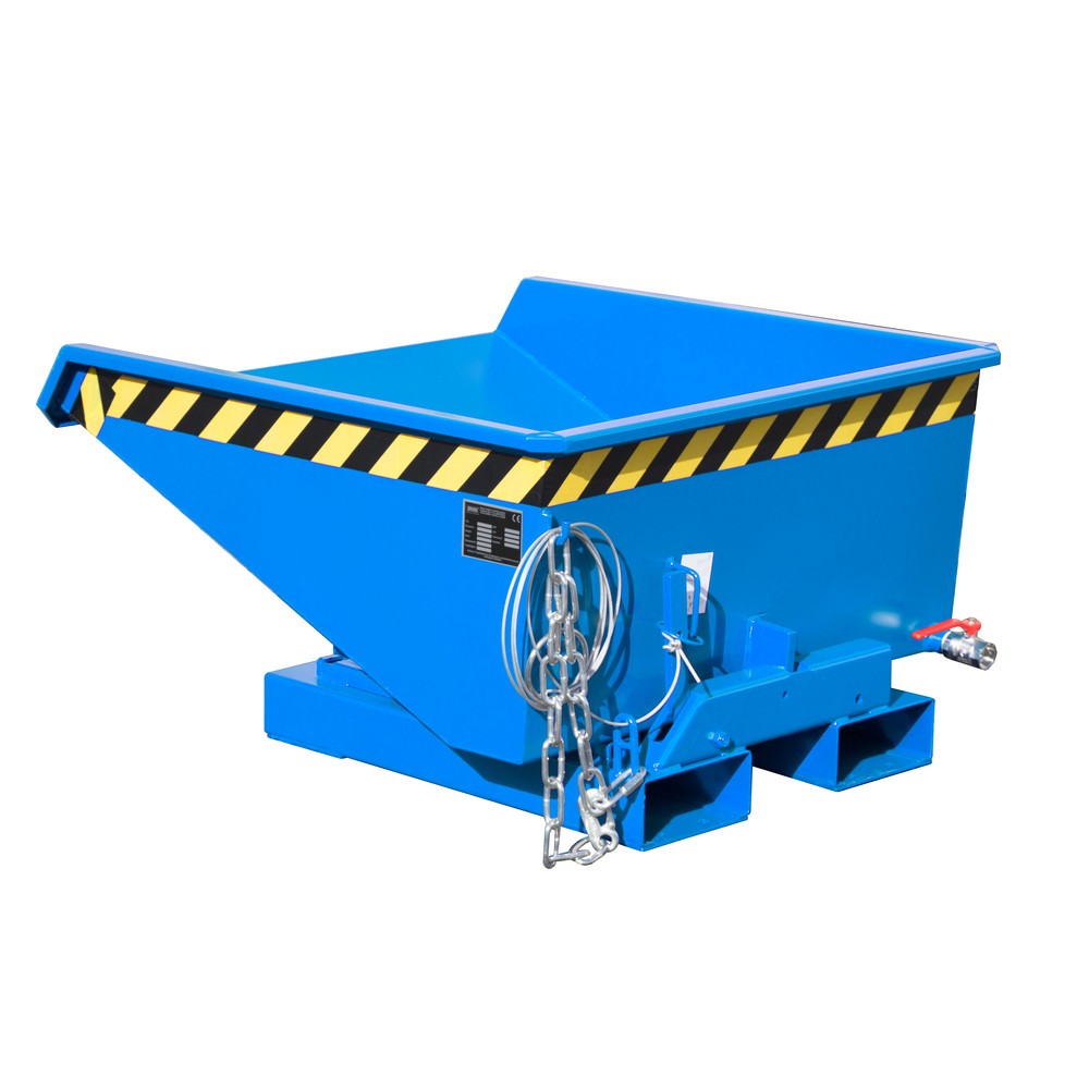 Produktabbildung: Bauer® Mini-Spänebehälter mit Abrollmechanik, niedrige Bauhöhe, lackiert, Volumen 0,225 m³, RAL 5012 lichtblau