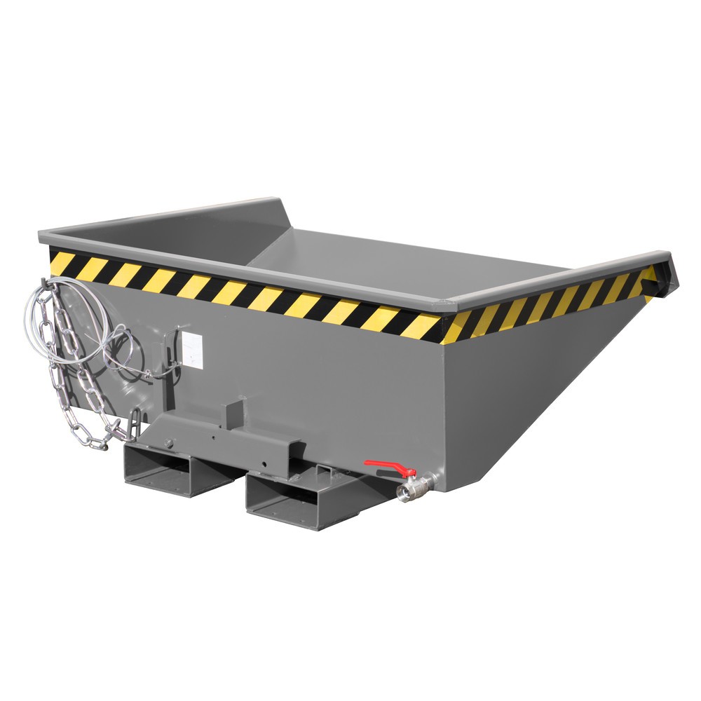 Produktabbildung: Bauer® Mini-Spänebehälter mit Abrollmechanik, niedrige Bauhöhe, lackiert, Volumen 0,275 m³, RAL 7005 mausgrau