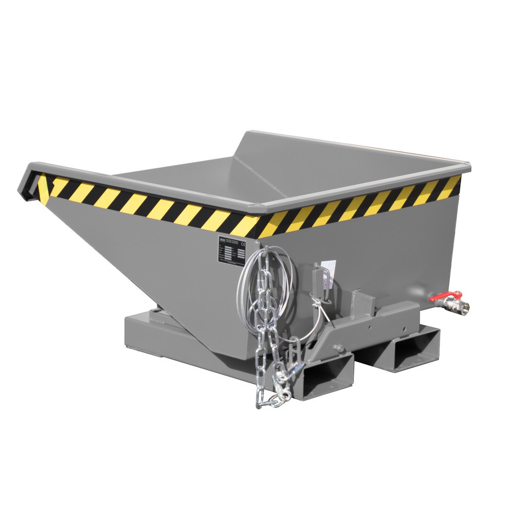 Produktabbildung: Bauer® Mini-Spänebehälter mit Abrollmechanik, niedrige Bauhöhe, lackiert, Volumen 0,225 m³, RAL 7005 mausgrau