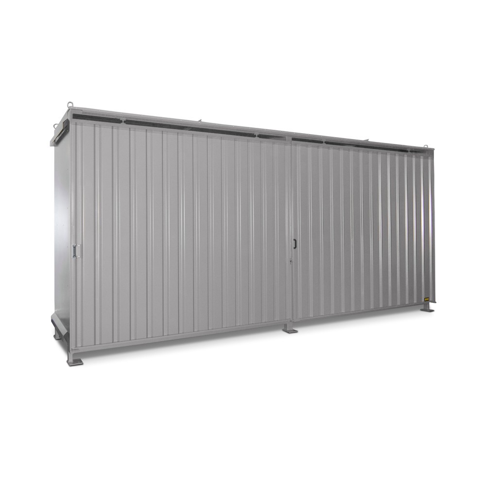 Produktabbildung: Bauer® Regalcontainer für 12x EP / 8x CP3, 2 Ebenen, 2 Schiebetüren, mausgrau