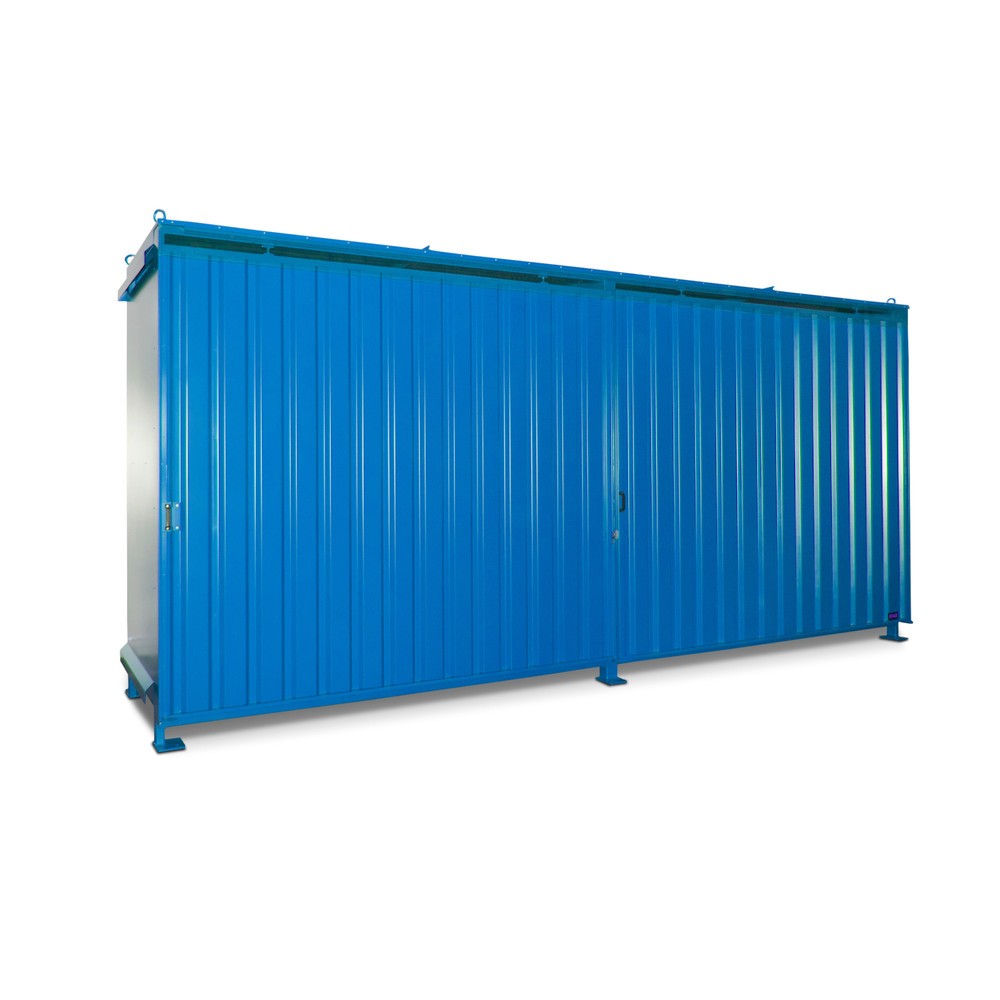 Produktabbildung: Bauer® Regalcontainer für 12x EP / 8x CP3, 2 Ebenen, 2 Schiebetüren, lichtblau