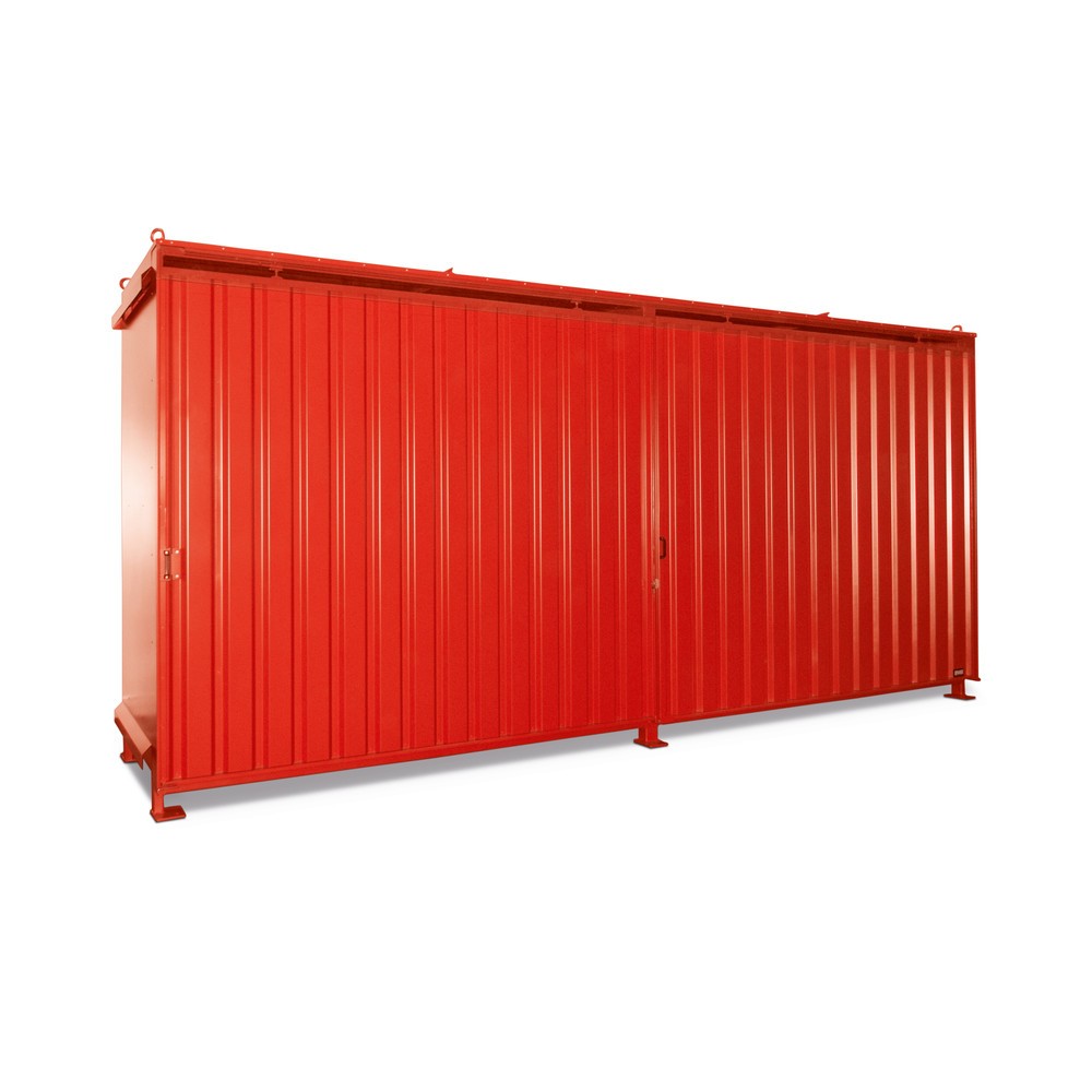 Produktabbildung: Bauer® Regalcontainer für 12x EP / 8x CP3, 2 Ebenen, 2 Schiebetüren, feuerrot