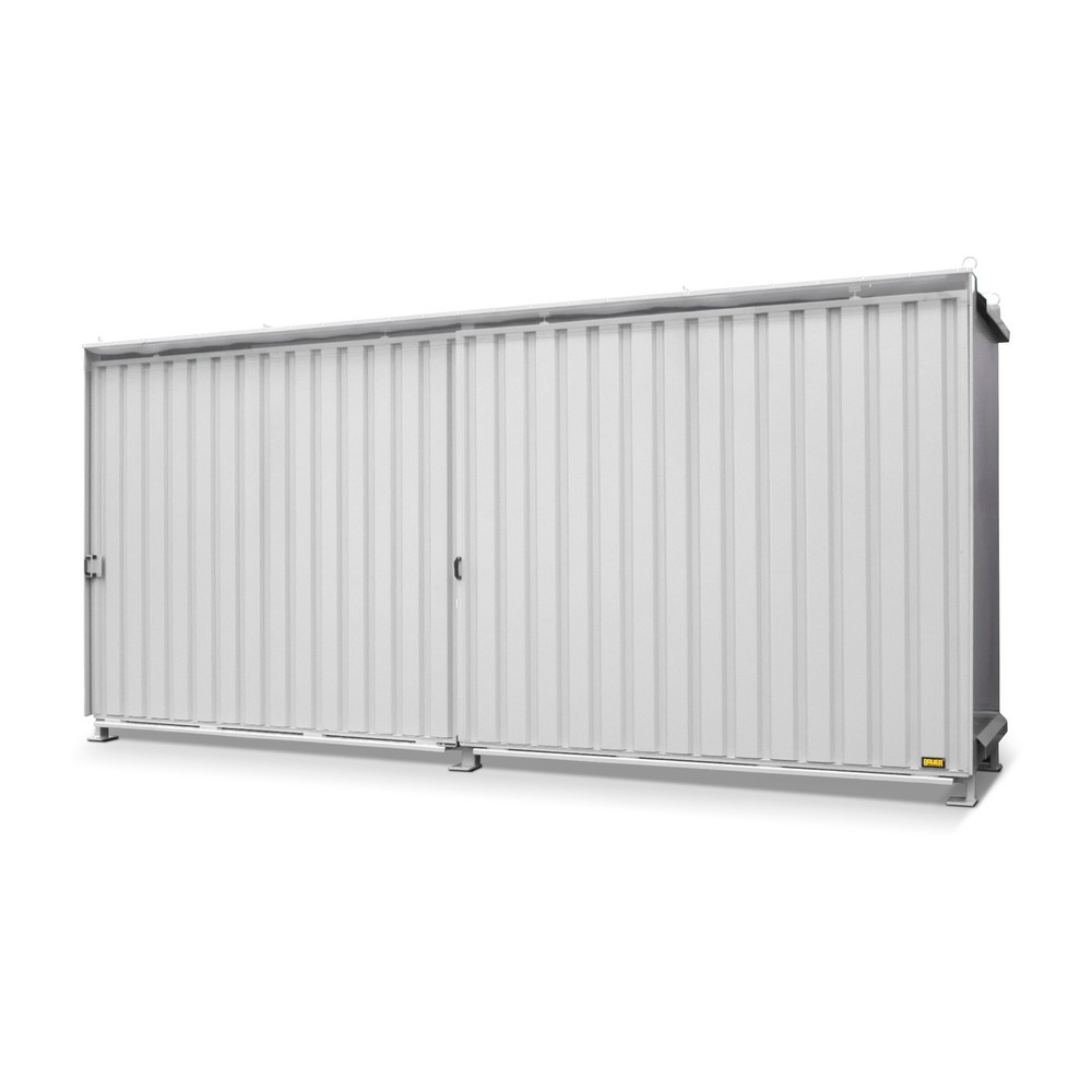 Produktabbildung: Bauer® Regalcontainer für 12x EP / 8x CP3, 2 Ebenen, 2 Schiebetüren, Führungsschiene, grauweiß