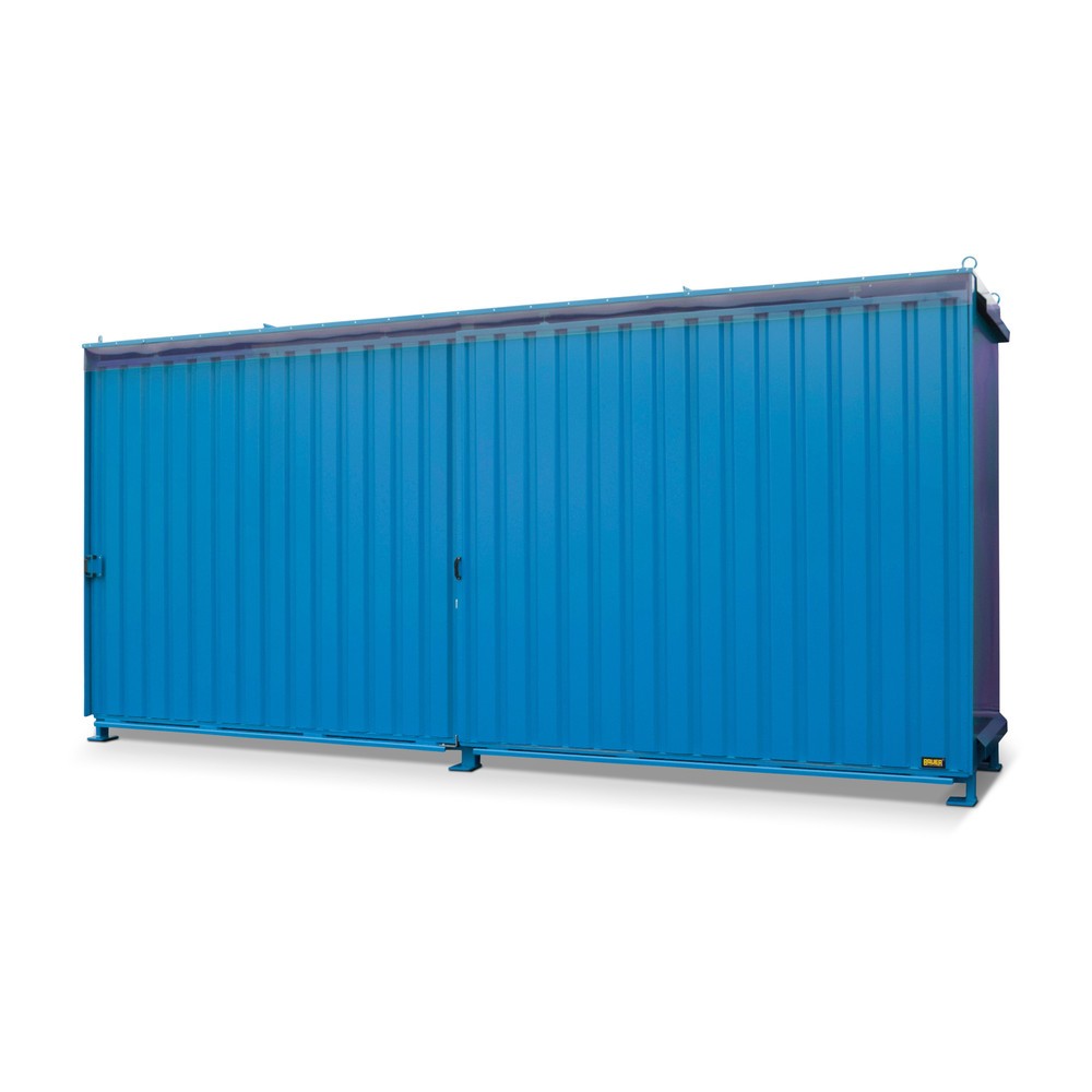 Produktabbildung: Bauer® Regalcontainer für 12x EP / 8x CP3, 2 Ebenen, 2 Schiebetüren, Führungsschiene, lichtblau