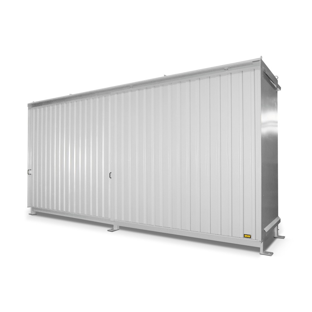 Produktabbildung: Bauer® Regalcontainer für 12x KTC/IBC, 2 Ebenen, 2 Schiebetüren, grauweiß