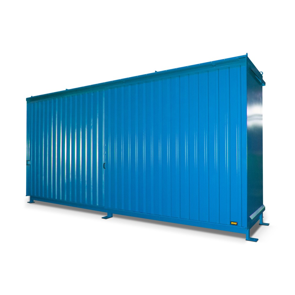 Produktabbildung: Bauer® Regalcontainer für 12x KTC/IBC, 2 Ebenen, 2 Schiebetüren, lichtblau