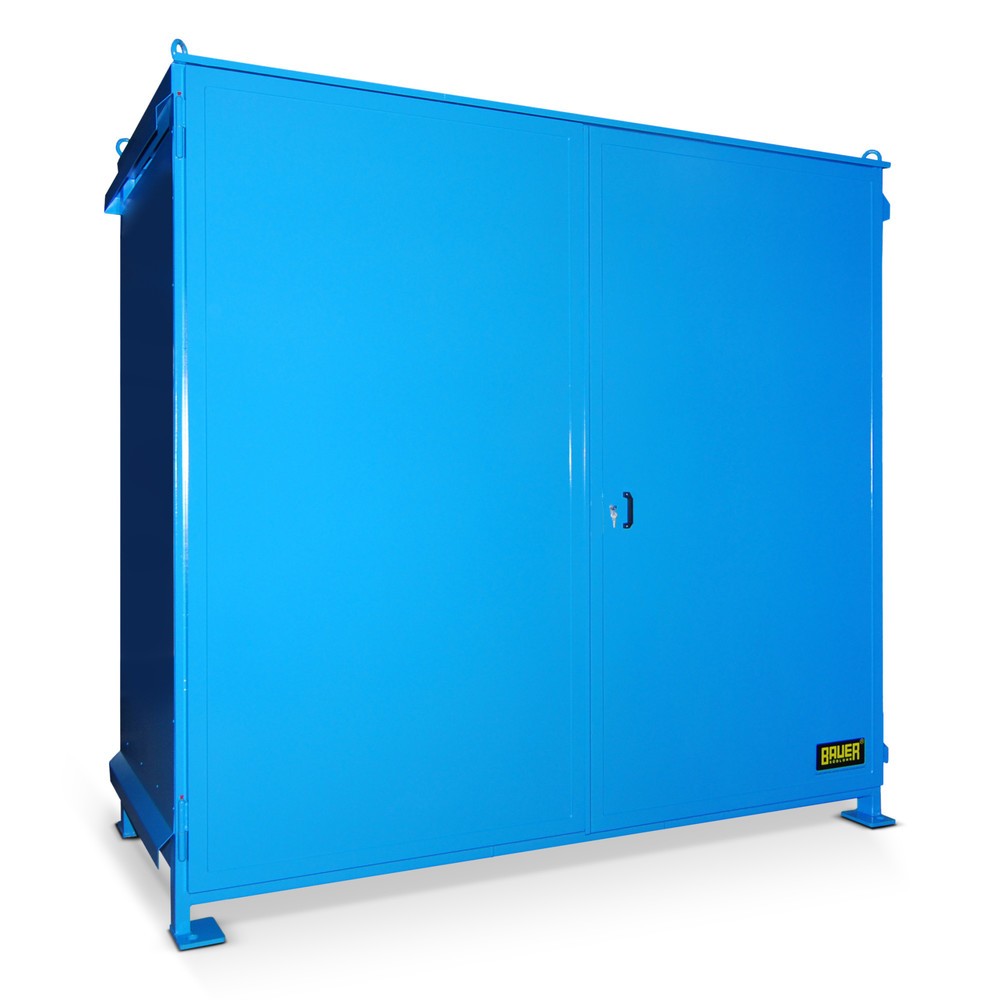 Produktabbildung: Bauer® Regalcontainer für 6x EP / 4x CP3, 2 Ebenen, 2 Flügeltüren, lichtblau