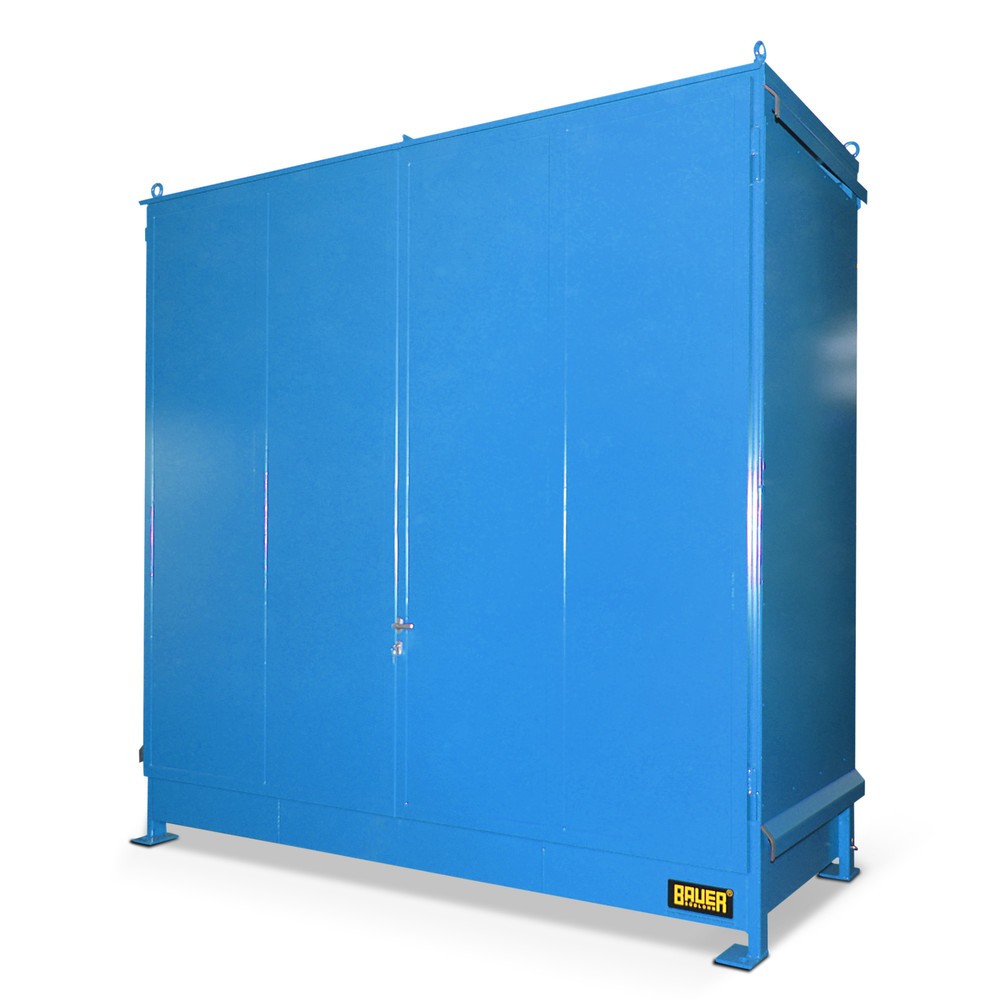 Produktabbildung: Bauer® Regalcontainer für 6x KTC/IBC, 2 Ebenen, 2 Flügeltüren, lichtblau