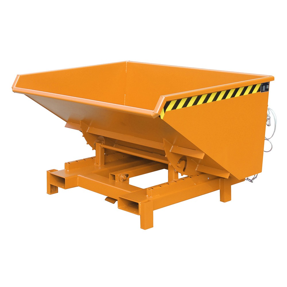 Produktabbildung Nr. 1: Bauer® Schwerlast-Kippbehälter, Tragkraft 4.000 kg, lackiert, Volumen 0,9 m³, RAL 2000 gelborange