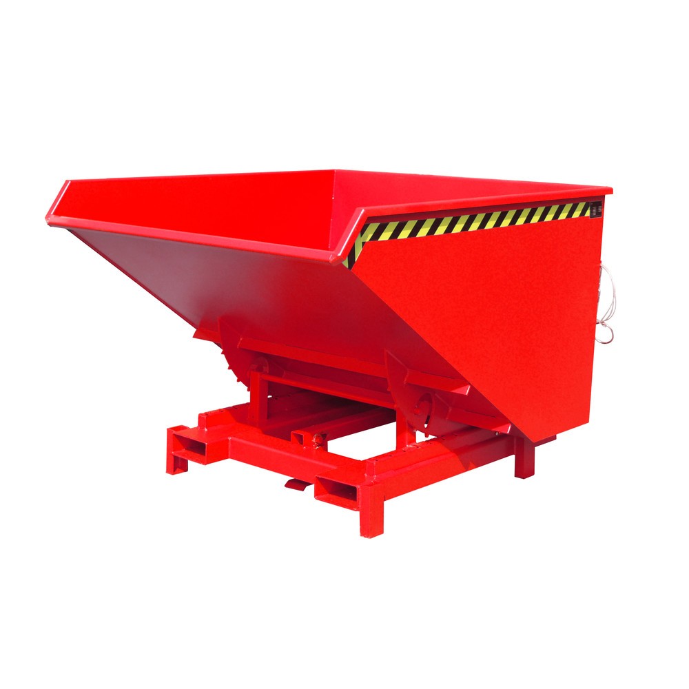 Produktabbildung: Bauer® Schwerlast-Kippbehälter, Tragkraft 4.000 kg, lackiert, Volumen 1,7 m³, RAL 3000 feuerrot
