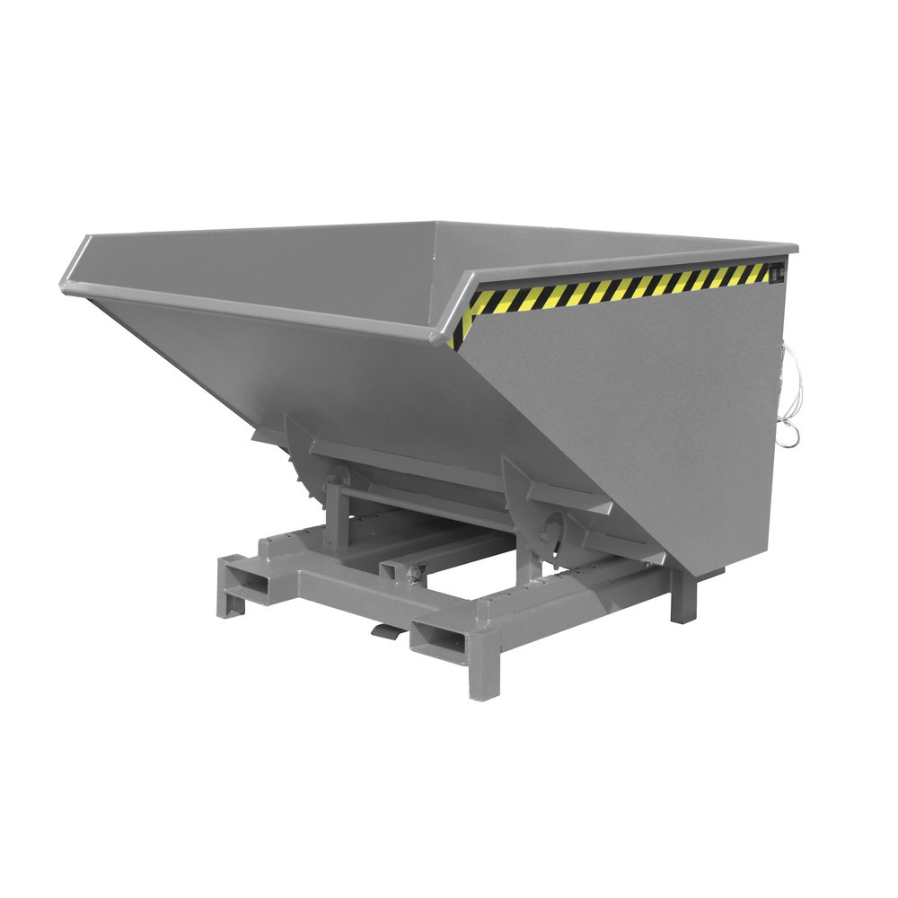 Produktabbildung: Bauer® Schwerlast-Kippbehälter, Tragkraft 4.000 kg, lackiert, Volumen 1,7 m³, RAL 7005 mausgrau