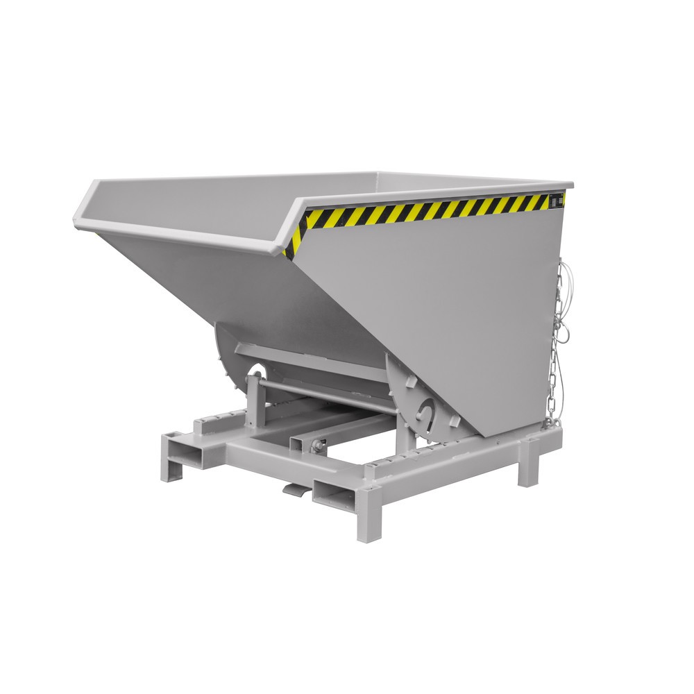 Produktabbildung Nr. 1: Bauer® Schwerlast-Kippbehälter, Tragkraft 4.000 kg, lackiert, Volumen 1,2 m³, RAL 7005 mausgrau