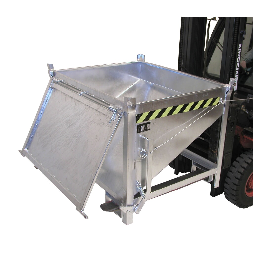Bauer® Silobehälter mit Klappe, verzinkt, TK 750 kg, Volumen 0,5 m³ Produktabbildung Nr. 1: Bauer® Silobehälter mit Klappe, verzinkt, TK 750 kg, Volumen 0,5 m³