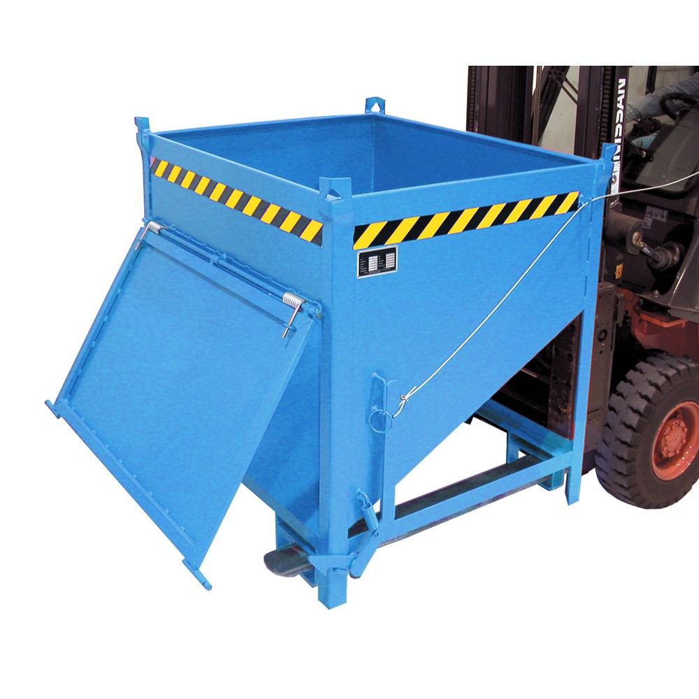 Produktabbildung: Bauer® Silobehälter mit Klappe, lackiert, Volumen 0,75 m³, RAL 5012 lichtblau