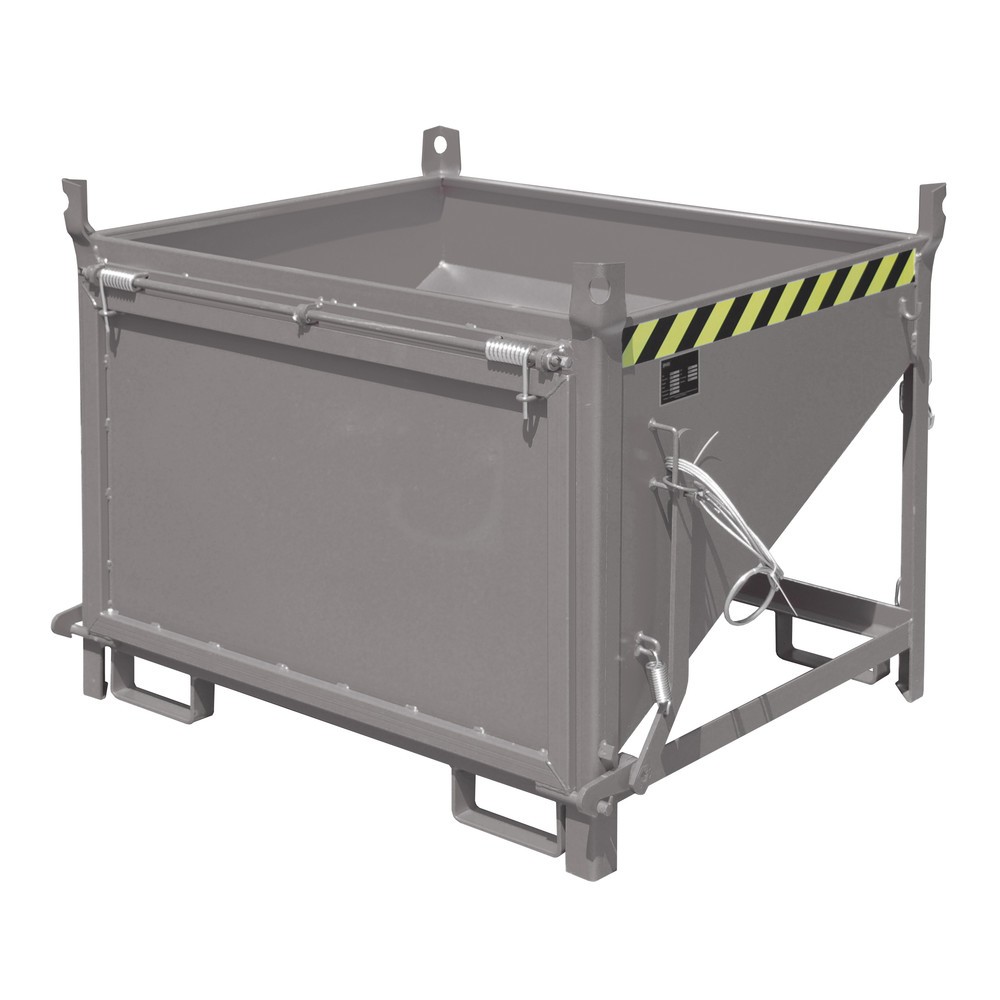 Produktabbildung Nr. 1: Bauer® Silobehälter mit Klappe, lackiert, Volumen 0,5 m³, RAL 7005 mausgrau