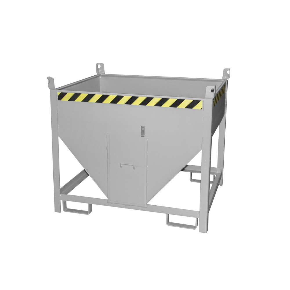 Produktabbildung: Bauer® Silobehälter mit Schiebeverschluss, lackiert, Volumen 0,5 m³, RAL 7005 mausgrau