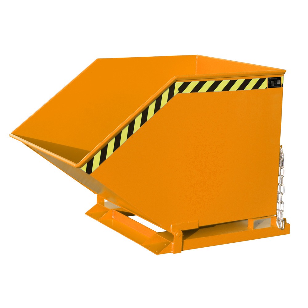 Produktabbildung: Bauer® Späne-Kippmulde, kastenförmige Mulde, lackiert, Volumen 0,8 m³, RAL 2000 gelborange