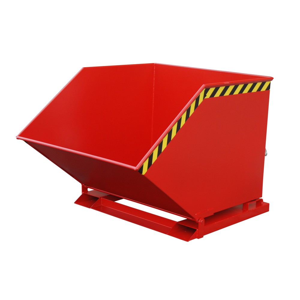 Produktabbildung: Bauer® Späne-Kippmulde, kastenförmige Mulde, lackiert, Volumen 1 m³, RAL 3000 feuerrot