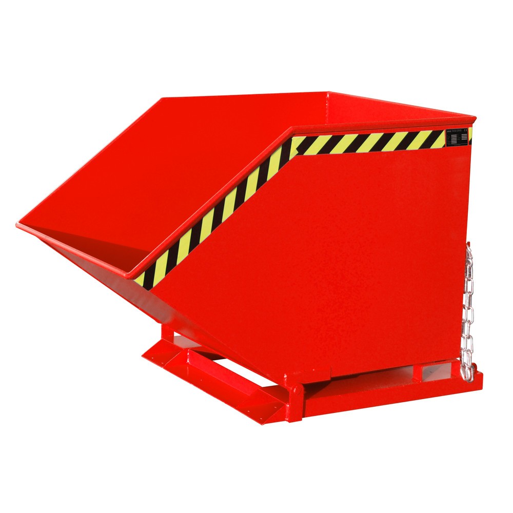 Produktabbildung: Bauer® Späne-Kippmulde, kastenförmige Mulde, lackiert, Volumen 0,8 m³, RAL 3000 feuerrot